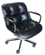 Knoll Leather Shell Chair (Black)